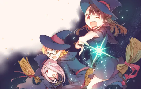 Girl, flying, hat, anime, asian, witch, japanese, oriental