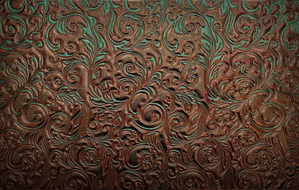 Metal, green, background, pattern, curls, Shine, color, texture
