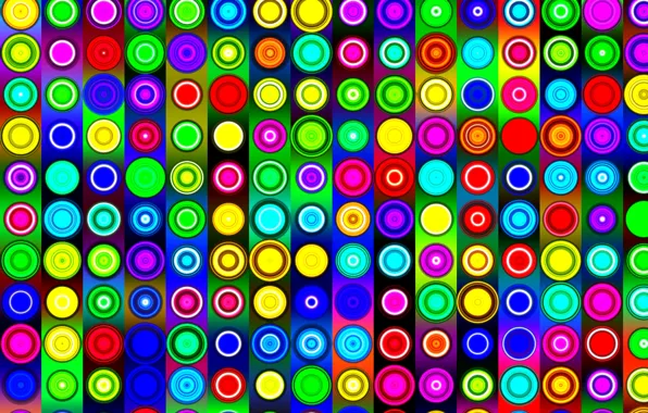 Picture circles, strip, colorful