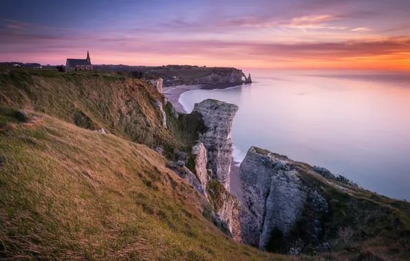 Sunset, France, Étretat
