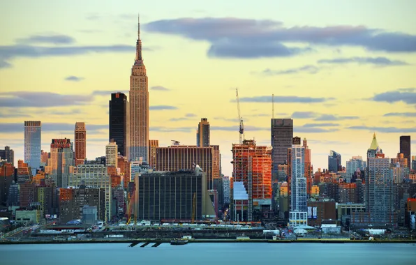 Picture sunset, skyscraper, home, New York, USA, Manhattan