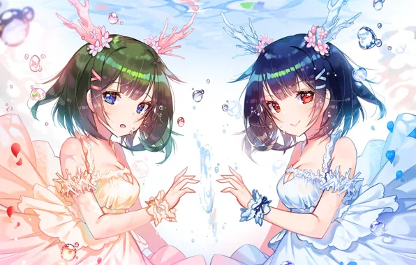 Girls, Fantasy, Horns, Art, applecaramel (acaramel)