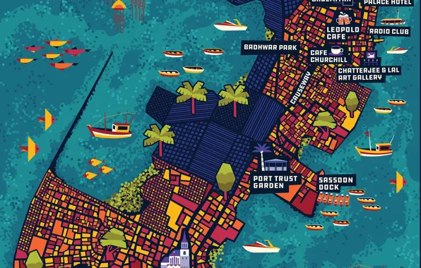Figure, rose, map, names, COLABA MAP