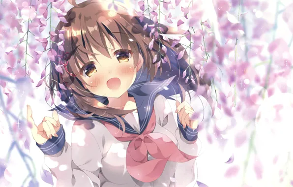 Flowers, Smile, Girl