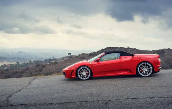 Ferrari, supercar, red, side, Ferrari, spider, f-430, Spider