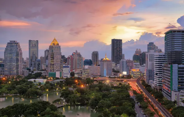 The city, building, panorama, Thailand, Bangkok, Thailand, skyscrapers, Bangkok