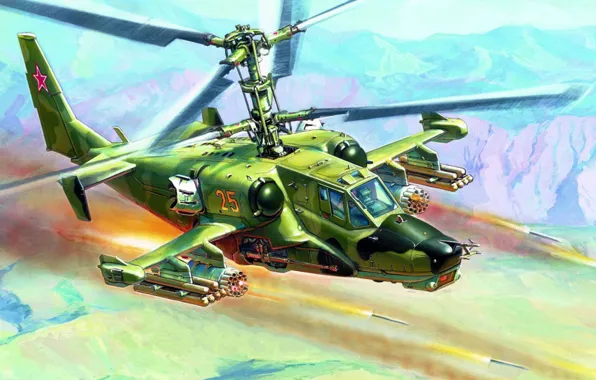 Picture Black shark, KA-50, OKB "Kamov", single Russian attack helicopter