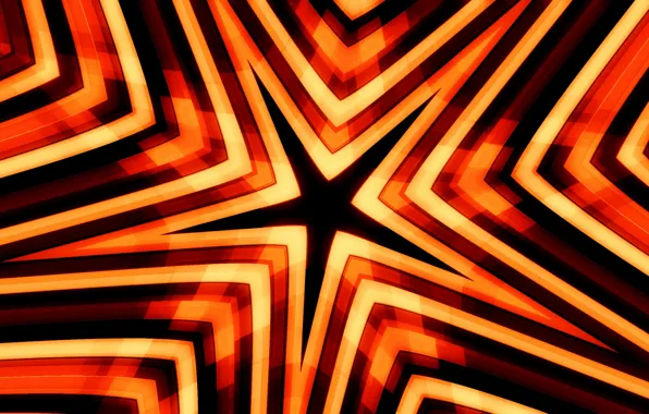 Picture Star, Black, Yellow, Abstract Art