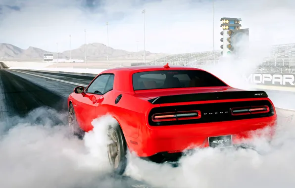 Picture Dodge, Challenger, muscle, mopar, burnout, SRT, drag racing, grag