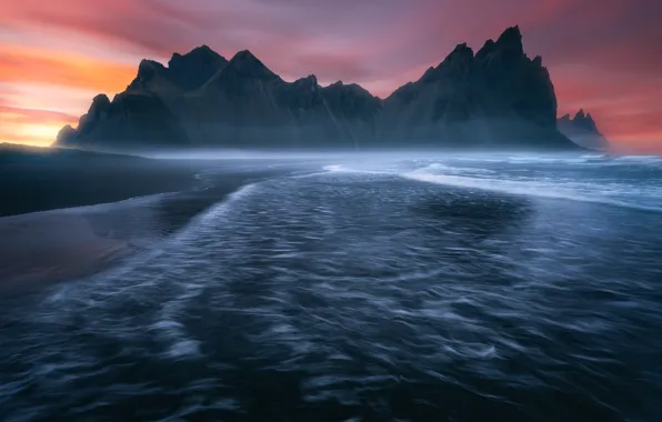 Picture sea, landscape, mountains