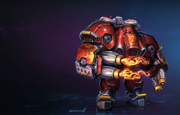 Picture Fire, Fire, Blizzard, Art, Starcraft, Marauder, Character, Heroes of the Storm