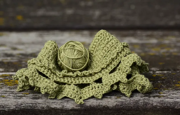 Tangle, Board, green, still life, thread, bokeh, knitting, yarn