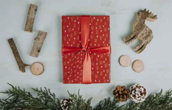 Christmas, Decoration, Box, Gift, The celebration, Merry Christmas, Christmas card, Gift box