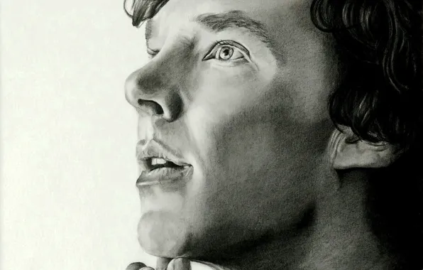 Painting, Sherlock, Sherlock BBC, Sherlock Holmes, Sherlock (TV series), picture a simple pencil, by nathalief87