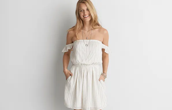 Picture long hair, dress, woman, young, beautiful, model, blonde, Caroline Carson Lowe