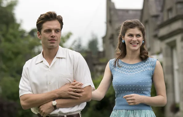 Girl, smile, male, lovers, Sebastian Stan, alexandra daddario, We have always lived in the castle, …
