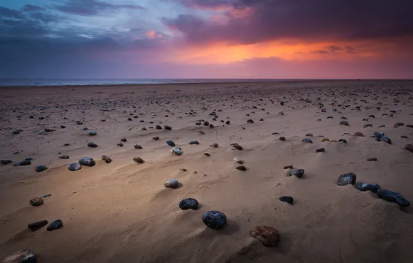 Sea, beach, the sky, nature, stones