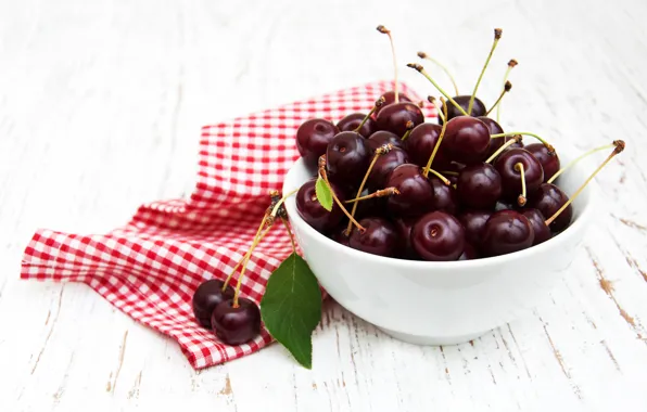 Cherry, table, bowl, ripe, Olena Rudo