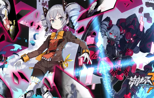 Collage, the game, robot, anime, girl, Honkai Impact 3rd