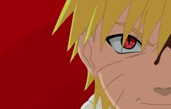 Red, blood, game, Naruto, close-up, anime, face, blonde