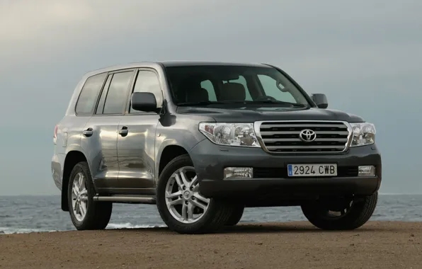 Picture sea, beach, Toyota Land Cruiser 200