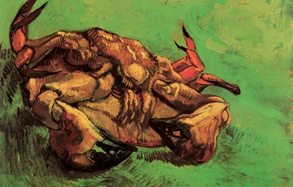 Green background, Vincent van Gogh, Crab on Its Back