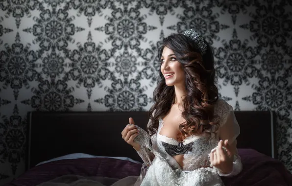 Picture chest, smile, neckline, the bride, Sergey Satula