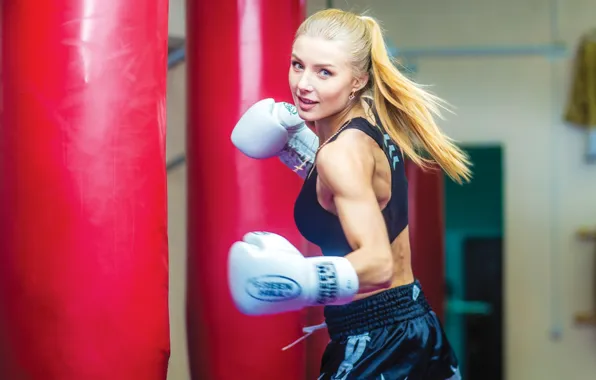 Wallpaper girl, training, Thai Boxing for mobile and desktop