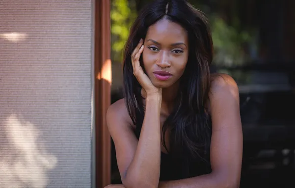 Look, girl, face, background, hair, mulatto