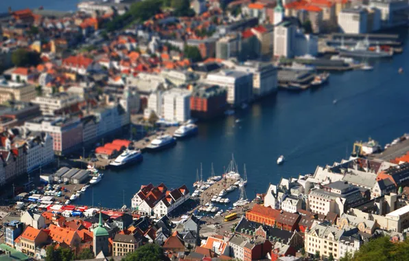 Picture home, yachts, port, Bay, tiltshift