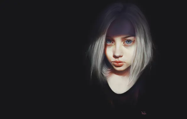 Portrait, art, girl, by elena sai