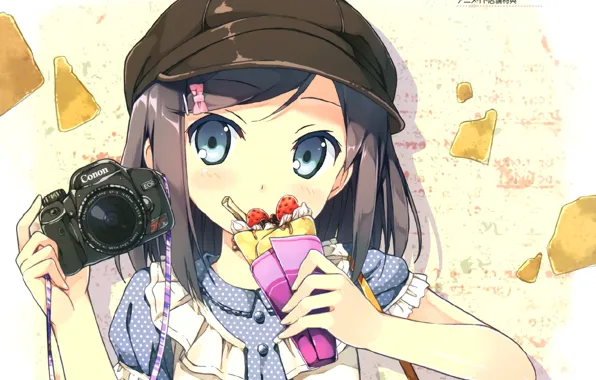 The camera, ice cream, blue eyes, Tsukiko Tsutsukakushi, Prince of hentai and Cat Nesmeyana, Hentai …