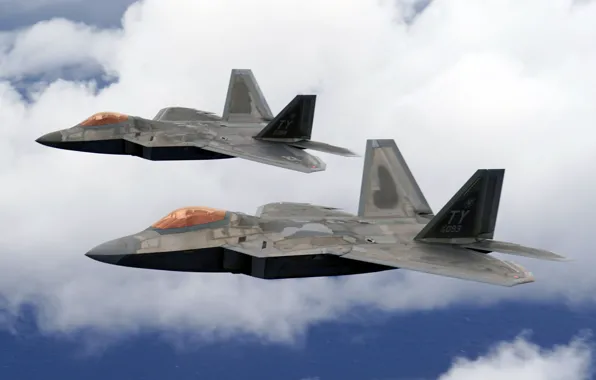 Wallpaper multi-purpose fighter of the fifth generation, unobtrusive, Lockheed/Boeing F-22 Raptor