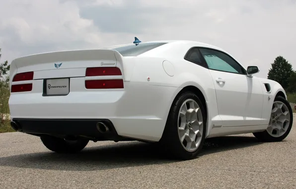 White, the sky, tuning, concept, Chevrolet, muscle car, camaro, rear view