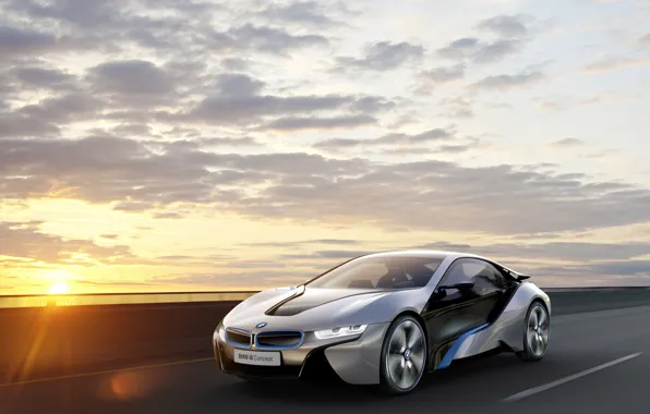 The sky, sunset, bmw, BMW, concept, the concept, ай8