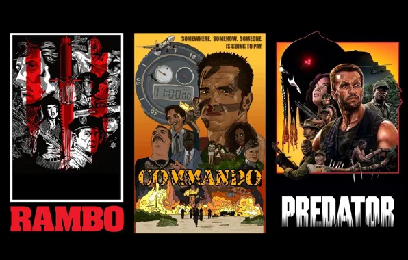 Download wallpaper Predator, Commando, First blood, section films in ...