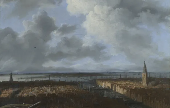 Picture landscape, picture, Jacob van Ruisdael, Jacob van Ruisdael, Panoramic view over Amsterdam