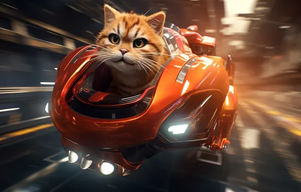 Cat, cat, look, flight, pose, movement, lights, speed
