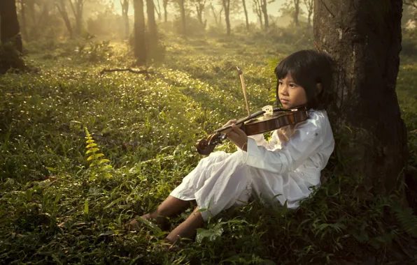 Music, child, violin