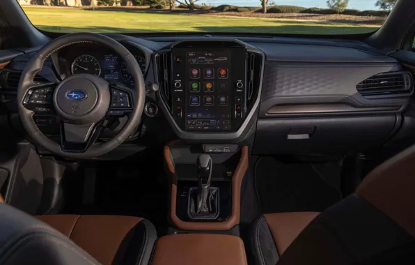 Interior, Subaru, the wheel, display, Forester, the interior of the car, 2023, Subaru Forester