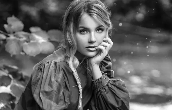 B/W, sponge, pigtail, finger, Joachim Bergauer, Tanja