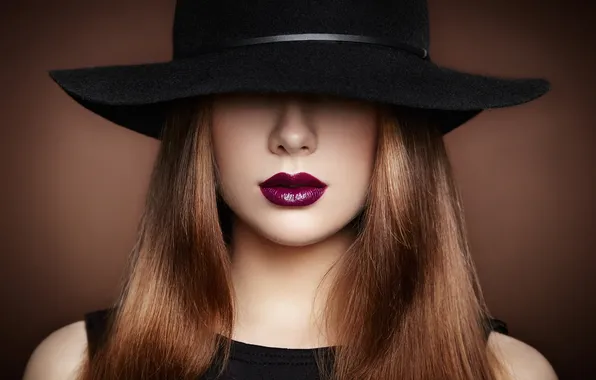 Girl, face, hat, makeup