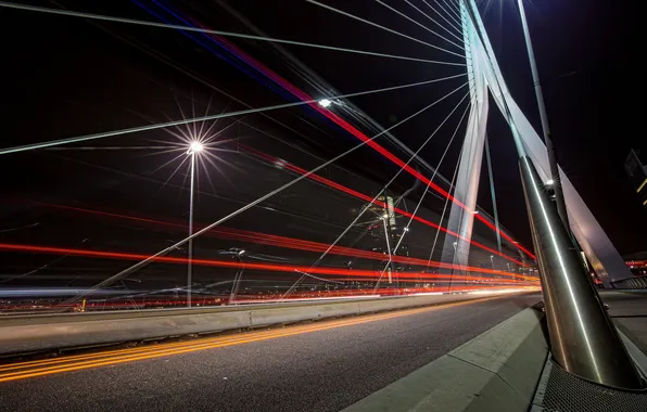 Nederland, Light Trails, Rotterdam