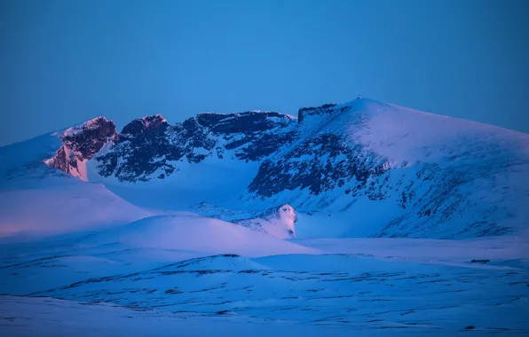 Winter, the sky, snow, mountains