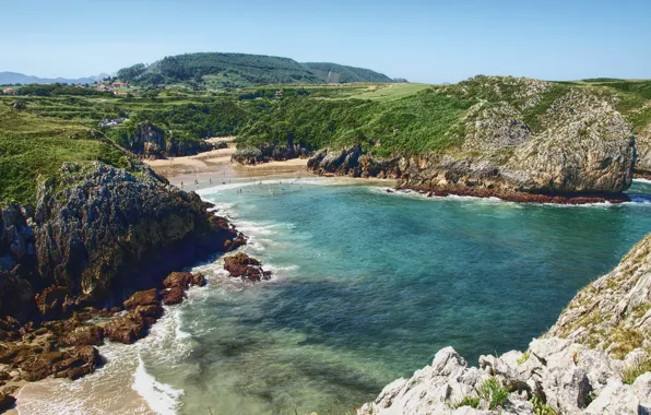 Sea, landscape, nature, photo, coast, Bay, Spain, Cantabrian