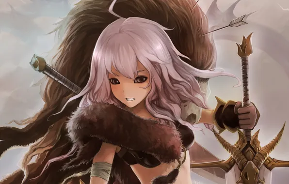 Art, skin, arrows, Hercules, greek mythology, crazat, girl. sword