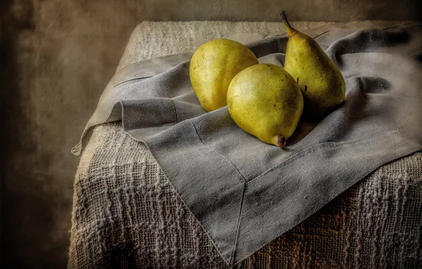 Picture table, fruit, still life, pear