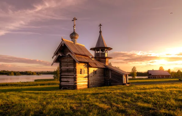 Picture autumn, Church, Russia, Kizhi