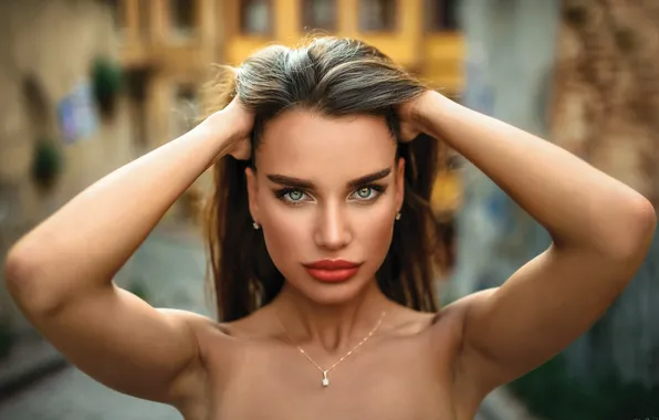 Look, sexy, pose, background, model, portrait, makeup, hairstyle