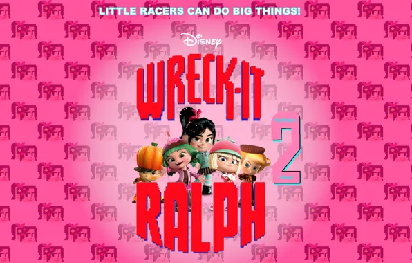 Background, cartoon, characters, Walt Disney, Ralph, Vanellope, Ralph, Wreck-It Ralph 2